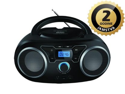 Prijenosni CD radio uređaj MANTA BBX006, FM, USB, MP3, LCD, DC + baterije, crni
