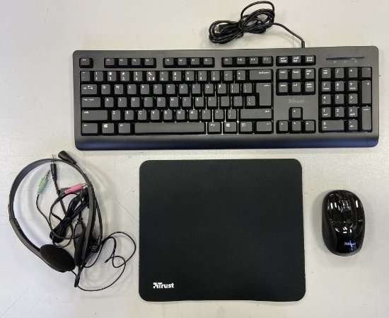 OPEN BOX - Tipkovnica + miš + podloga + slušalice TRUST Primo Home Office Set