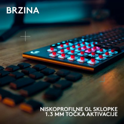 Tipkovnica LOGITECH Gaming G915 X Lightspeed Tactile, RGB, mehanička, bežična, US Layout, crna