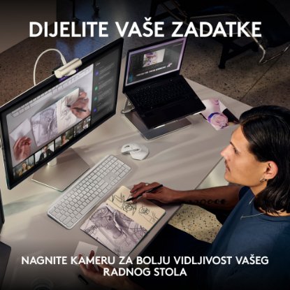 Web kamera LOGITECH MX Brio, 4K UHD, USB-C, svijetlo siva