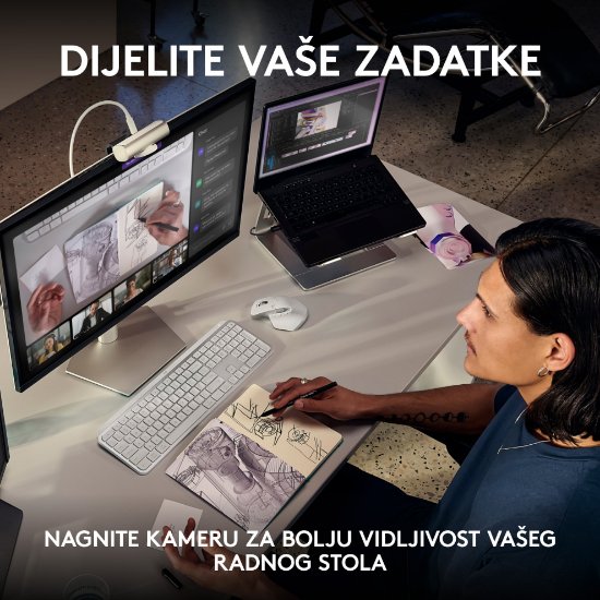 Web kamera LOGITECH MX Brio, 4K UHD, USB-C, svijetlo siva