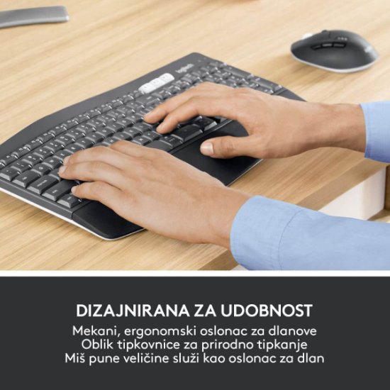 Tipkovnica + miš LOGITECH MK850 Wireless Desktop, bežična, crna, Unifying receiver USB
