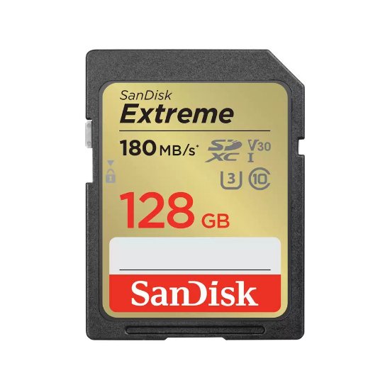 Memorijska kartica SANDISK Extreme, SDXC, 128GB, SDSDXVA-128G-GNCIN, class 10, V30 UHS-I U3, 180MB/s