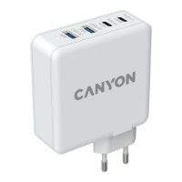 Kućni punjač CANYON H-100, 100W, 2xUSB-A, 2xUSB-C, QC3.0, GaN, bijeli