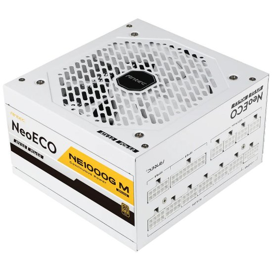 Napajanje 1000W, ANTEC NeoECO 1000G M White EC ATX3.0, 120mm vent., 80+ Gold, modularno, bijelo