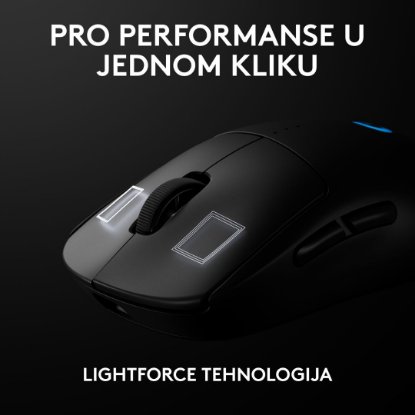 Miš LOGITECH Pro 2 Lightspeed, RGB, optički, bežični, 32000dpi, crni