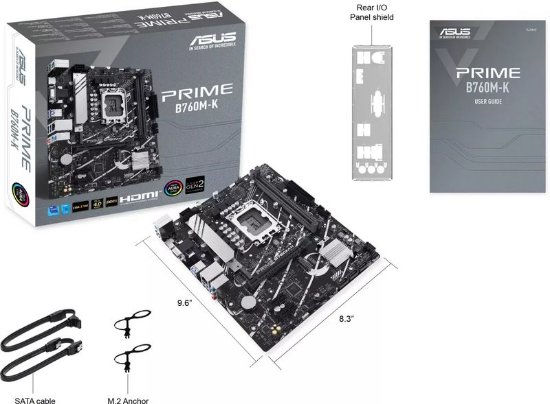Matična ploča ASUS Prime B760M-K, Intel B760, DDR5, mATX, s. 1700 - 12/13/14 Gen procesora