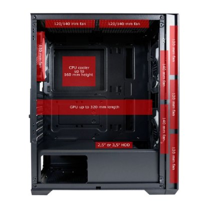 Kućište LC POWER LC-717B-ON Meshwork_L Dark, MIDI, ATX, window, crno, bez napajanja