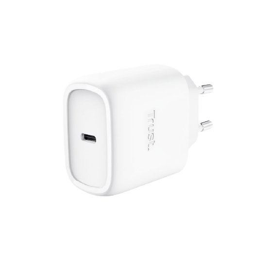 Kućni punjač TRUST Maxo, USB-C, 45W, GaN, bijeli