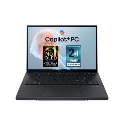IZLOŽBENI Laptop ASUS Zenbook Duo UX8406CA-QL075W / Core Ultra 7 255H, 32GB, 1TB SSD, Intel HD Graphics, 14" WUXGA 120Hz OLED Touch, Windows 11, sivi
