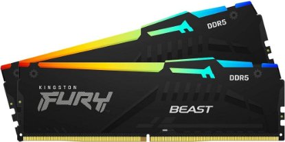 Memorija PC-41600, 16GB, KINGSTON Fury Beast RGB KF552C40BBAK2-16, XMP, DDR5 5200MHz, 2x8GB