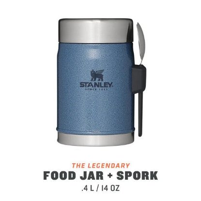 Posuda za hranu STANLEY Classic Legendary Food Jar + Spork, 0.4l, vilica-žlica, modra