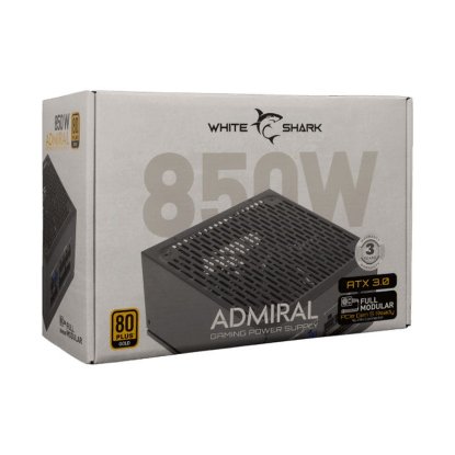Napajanje 850W, WHITE SHARK Admiral, 140mm vent., 80+ Gold, modular