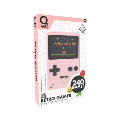Igraća konzola QWARE Retro Gamer, 2,8" ekran, 240 igara, roza