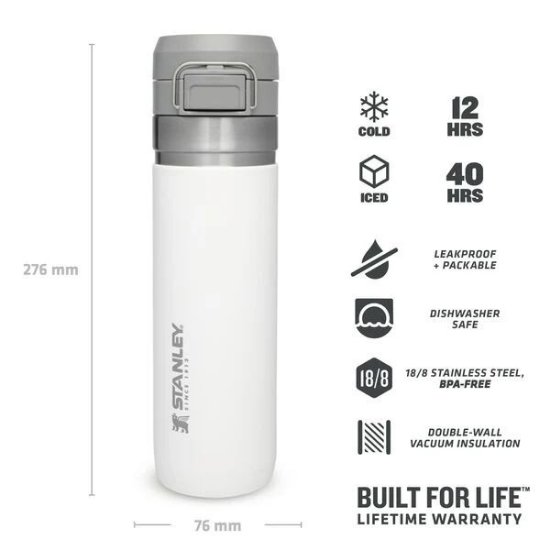 Boca STANLEY Go Quick Flip Water Bottle, 0.7l, bijela