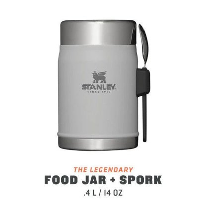 Posuda za hranu STANLEY Classic Legendary Food Jar + Spork, 0.4l, vilica-žlica, siva