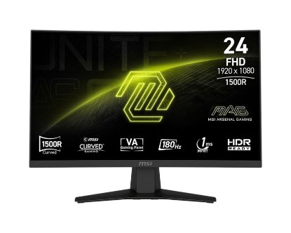 Gaming monitor 23.6" MSI MAG 244C, FHD, VA, 180Hz, 1ms, 250cd/m2, zakrivljeni, crni