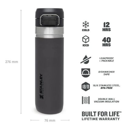 Boca STANLEY Go Quick Flip Water Bottle, 0.7l, tamno siva