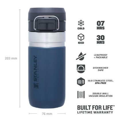 Boca STANLEY Go Quick Flip Water Bottle, 0.47l, tamno plava