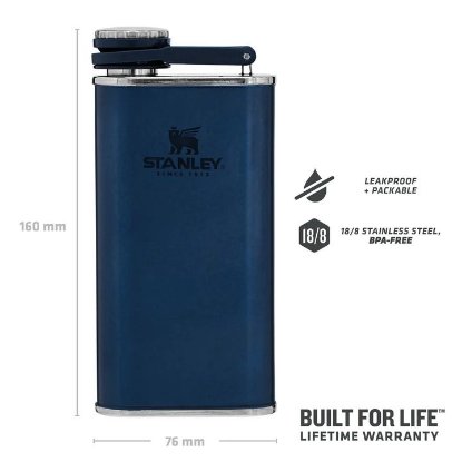 Pljoska STANLEY Classic Easy Fill Wide Mouth Flask, 0.23l, tamno plava