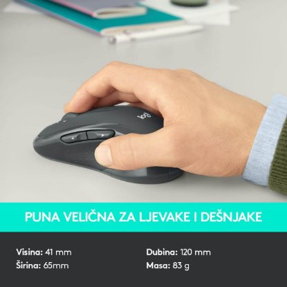 Tipkovnica + miš LOGITECH MK545 Advanced Combo, bežična, crna, Unifying receiver USB