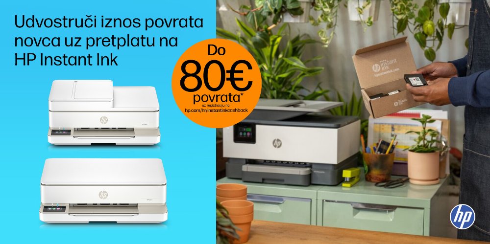 Prikažite detalje za Uštedi dvostruko: HP Instant Ink + Cashback na printere!
