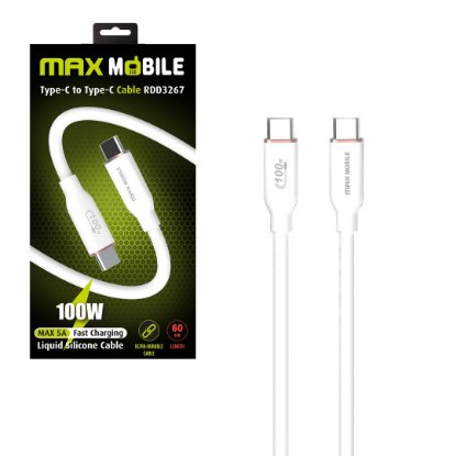 Kabel MAXMOBILE RDD3267 USB-C (M) na USB-C (M), 100W, 0,6m, bijeli