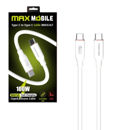 Kabel MAXMOBILE RDD3267 USB-C (M) na USB-C (M), 100W, 3m, bijeli