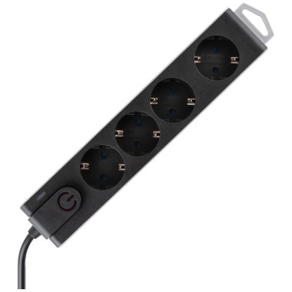 Naponska letva HOME NVT 4K-3/BK , 4 utičnica, 1.5 mm2, 3 m, crni