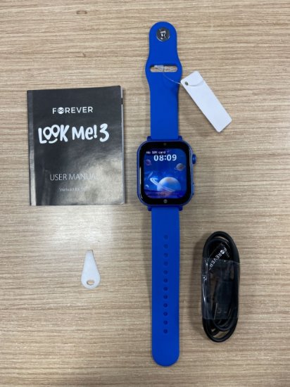RABLJENI - Dječji pametni sat FOREVER LookMe! 3, 4G video pozivi, GPS, SOS gumb, vodootporan, plavi