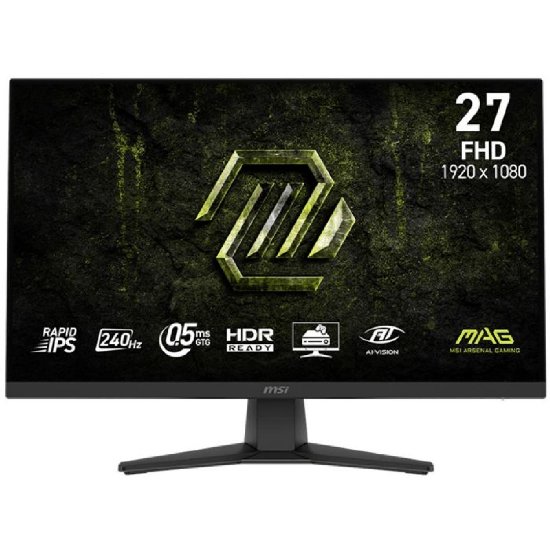 Monitor 27" MSI MAG 272F X24, IPS, WQHD, FHD, 240Hz, 1ms, 300cd/m2, FreeSync, crni