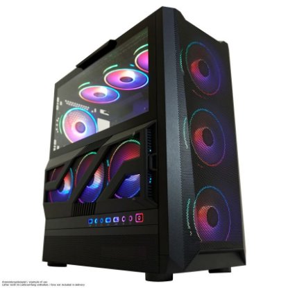 Kućište LC POWER 900B Lumaxx Gloom ARGB, MIDI, ATX, crno, 7 ventilatora, bez napajanja