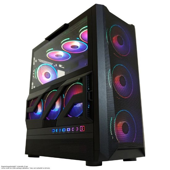 Kućište LC POWER 900B Lumaxx Gloom ARGB, MIDI, ATX, crno, 7 ventilatora, bez napajanja