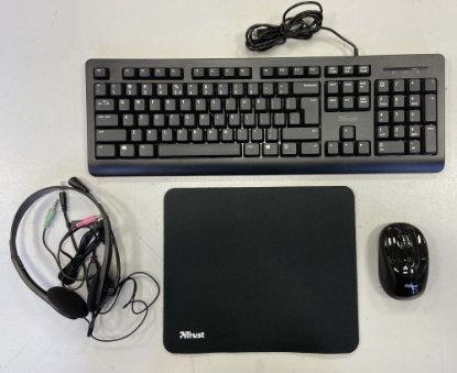 OPEN BOX - Tipkovnica + miš + podloga + slušalice TRUST Primo Home Office Set