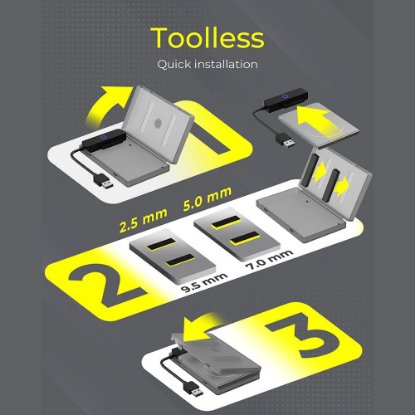 Eksterno kućište ICY BOX IB-AC603b-U3, USB 3.0 (M) na 2.5" SATA (M), siva zaštitna futrola