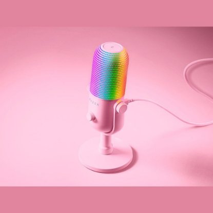 Mikrofon RAZER Seiren V3 Chroma, RGB, stolni, rozi