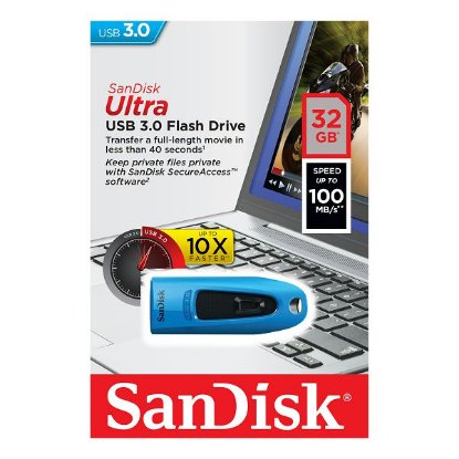 Memorija USB 3.0 FLASH DRIVE, 32GB, SANDISK Ultra, SDCZ48-032G-U46B, plavi