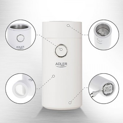 Mlinac za kavu ADLER AD4446ws, 150 W, 75 gr, bijeli