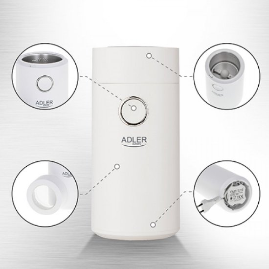 Mlinac za kavu ADLER AD4446ws, 150 W, 75 gr, bijeli