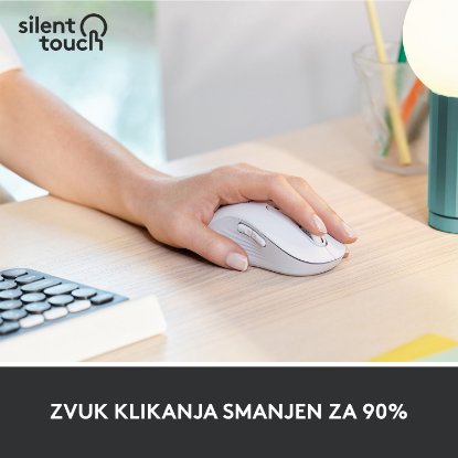 Miš LOGITECH M650 L, za ljevake, bežični, optički, 4000dpi, USB, BT, bijeli