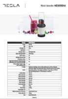 Blender TESLA NB301BX, Nutri blender, 1000 W, 1,0 l, 0,7 l, sivo-crni