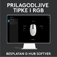Miš LOGITECH Gaming G102 Lightsync, optički, 8000dpi, bijeli, USB