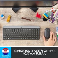 Tipkovnica + miš LOGITECH MK470 Slim Wireless, bežična, crna