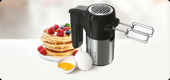 Mikser TESLA MX301BX, ručni, 300 W, 5 brzina, crni-inox