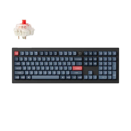 Tipkovnica KEYCHRON V6 Max, RGB, mehanička, Gateron Jupiter Red Switch, US Layout, bežična, crna