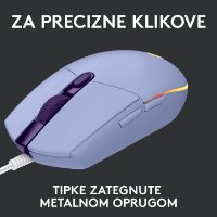 Miš LOGITECH Gaming G102 Lightsync, optički, 8000dpi, lilac, USB
