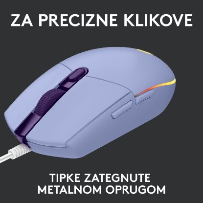 Miš LOGITECH Gaming G102 Lightsync, optički, 8000dpi, lilac, USB