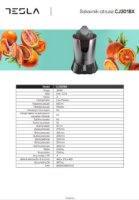 Sokovnik TESLA CJ301BX, 300 W, 0,65 l, inox-crni