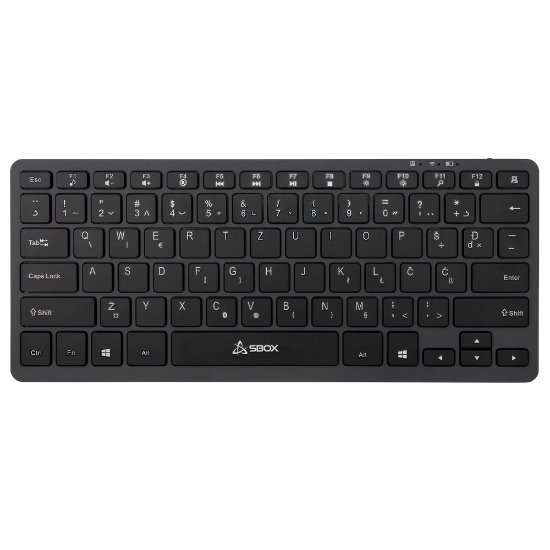 TIPKOVNICA SBOX BT-05, bežična, BT, membranska, HR znakovi, crna