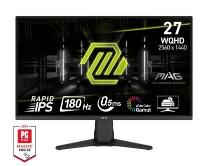 Gaming monitor 27" MSI MAG 275QF, WQHD, IPS, 180Hz, 1ms, 300cd/m2, crni
